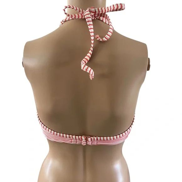 Shade & Shore Striped Red and White Bikini Top - Picture 3 of 4